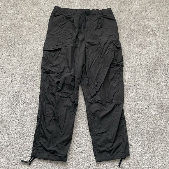 Uniqlo Other - Uniqlo U Cargo Pants Mens L(33-36) Black Nylon Relaxed Fit Utility Drawstring